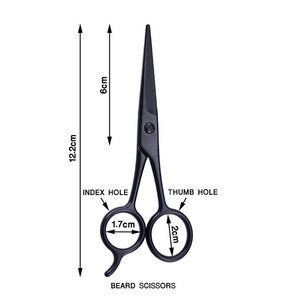 High Quality Barber <b>Beard</b> <b>Scissors</b> Personal Care Home And Salon Use Men's Mustache <b>Scissors</b> With Adjustable Finger Rest - Product Image 4