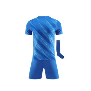 <b>Blue</b> <b>Football</b> Jersey Shorts and <b>Socks</b> Set Custom Team Sportswear Breathable Quick Dry Soccer Uniform for Men Training and Match - Product Image 2