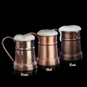 Mug réutilisable classique en cuivre pur fait à la main avec poignée pour la maison et les fêtes, marque ILAHI du Rajasthan - Product Image 5