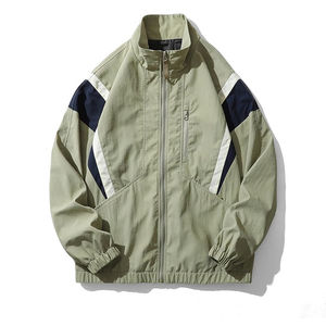 Dernier modèle OEM Veste coupe-vent sportive camouflage imperméable à capuche color block avec cordon de serrage et poche à rabat 2026 - Product Image 2