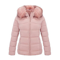 TR-PJ-015 Blouson d'hiver matelassé pour femme, imperméable, coupe-vent, séchage rapide, avec fermeture éclair et doublure en fausse fourrure – Tendance et de haute qualité
