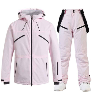 Combinaison de neige unisexe 2 pièces à capuche pour la technologie 1900g, ensemble veste et pantalon en polyester/nylon, vêtements de sport d'extérieur pour adultes - Product Image 4