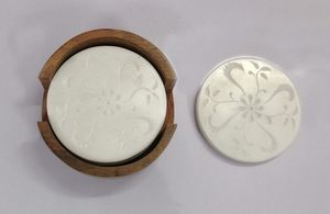 Wholesale Classic White <b>Marble</b> <b>Coasters</b> Set of 4 Round Eco-Friendly Coffee Table Hotel Restaurant Home Decor - Product Image 4
