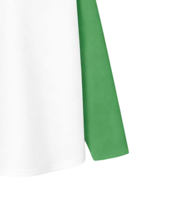 T-shirt à manches longues raglan vert et blanc personnalisé pour homme, en coton, décontracté, col rond contrastant, style baseball, fabricant et fournisseur OEM - Product Image 6