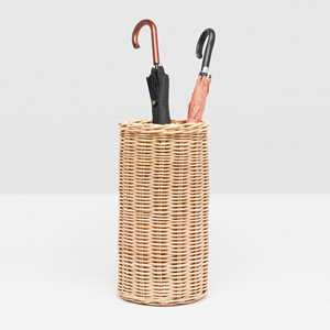 Cylinder rattan umbrella stand decorative holder rack for home storage umbrellas <b>display</b> racks - Product Image 3