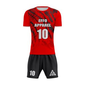 Tenue de football personnalisée la plus vendue, 100 % polyester respirant, prix bas, service OEM, logo personnalisé, ensemble de maillots de football - Product Image 4