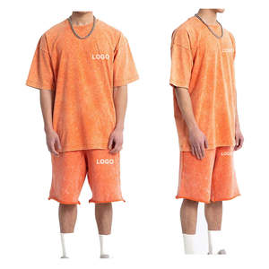 Conjunto de Dos Piezas de Verano Estilo Urbano para Hombre, Unisex, Poliéster/Algodón, Transpirable, Estampado, Lavado Ácido, Conjunto Deportivo, Camiseta Personalizada - Product Image 5