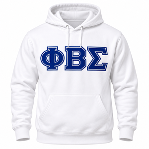 Phi Beta Sigma Hoodie <b>Mens</b> <b>White</b> Pullover Greek Letter Hooded <b>Sweatshirt</b> Fleece Long Sleeve Kangaroo Pocket Casual Winter Wear - Product Image 3