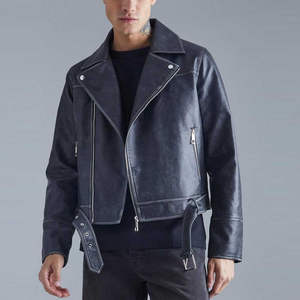Chaqueta de Cuero Casual para Hombre - Estilo Urbano, Impermeable y Transpirable, Corte Relajado, Opción de Logotipo Frontal, Lista para el Invierno - Product Image 1