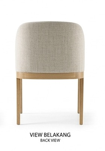 Chaise de salle à manger en bois massif minimaliste moderne avec revêtement en tissu de qualité supérieure pour la maison de luxe et les meubles de salle à manger - Product Image 2