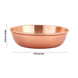 Bol de service portable en cuivre pur, design contemporain Meena, GLOSSY TOUCH ART - Product Image 4