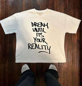 T-shirts Oversize Homme Hip Hop Été Haute Qualité 100% Coton Impression Numérique Écologique Lettre Diamant Thermocollée 240 Grammes - Product Image 1