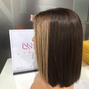 Prix de gros Perruque de cheveux du Vietnam Perruque de couleur de tache de naissance Cheveux raides en dentelle transparente à double tirage - Product Image 6