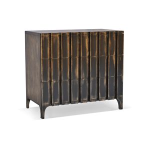 Modern Luxury <b>Chest</b> Of Drawers Textured Vertical Panel Solid Wood <b>Storage</b> Cabinet Industrial Style Bedroom Accent Furniture Dres - Product Image 1