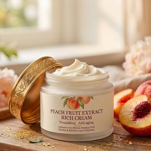 Crème riche en fruits de pêche rajeunissante ODM/OBM Anti-âge utilisation de nuit Lotion pour le visage Peptides d'acide hyaluronique pour les femmes développés - Product Image 1