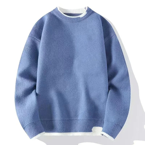 AL SWANS INTERNATIONAL Men's Solid Color Knitted Anti-Pilling Pullover Sweater Full Sleeve Crew Neck Autumn Wear Cotton Material - Product Image 3