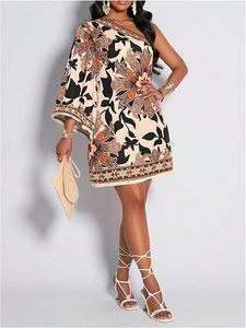 Vestido Maxi Gótico Vintage Asimétrico de Un Solo Hombro para Mujer con Borlas Bordadas, Ideal para Primavera, Aire Libre y Fiestas Elegantes - Product Image 2