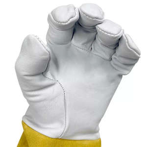 Gants de sécurité en cuir de vachette pleine fleur de haute qualité, double paume, longs, épais, anti-coupure, antidérapants, anti-chaleur, sans silicone - Product Image 2