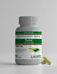 LIVEALTH BIOPHARMA Tulsi Capsules 500 mg <b>Herbal</b> <b>Supplement</b> for Daily Wellness and Nutritional Support - Product Image 3