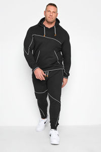 ชุดวอร์มผู้ชายไซส์ใหญ่แบบมีฮู้ดตัดเย็บขอบสีดำ รุ่นขายดีมาแรงประจำปี 2026 รับผลิตตามสั่งขายส่ง ชุดวอร์มสีดำกลางคืน - Product Image 2