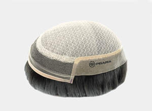 PBaria Iluzen-2 Golden Mirage Prothèse capillaire frontale en dentelle, cheveux humains Remy lisses, pour hommes, base en dentelle avec design central - Product Image 6