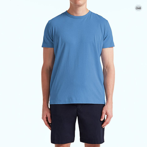 เสื้อยืดผู้ชายผ้าคอตตอนริงสปัน 100% แบบเรียบ สัมผัสนุ่ม รับผลิตตามสั่งพร้อมสกรีนโลโก้ขายส่ง - Product Image 1