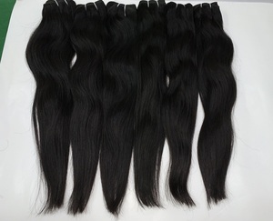 Vendeurs de paquets de cheveux bruts vierges indiens non transformés en vrac Double trame extensions de cheveux humains bruts du temple indien - Product Image 1