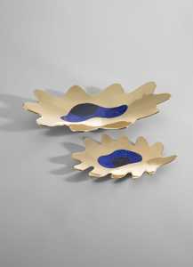 Irresistable Handmade <b>Metal</b> <b>Bowl</b> With Blue Stone Inlay Gold Finish Polished Modern Design For Gifting - Product Image 3