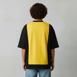 T-shirt homme en coton 100% lourd 210GSM, écologique, séchage rapide, bicolore, logo brodé personnalisé, col rond, coupe ample, épaules tombantes - Product Image 2