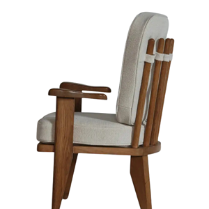 Sillón de Salón de Madera Maciza con Cojines Tapizados Suaves y Estructura Resistente para Sala de Estar, Vestíbulo de Hotel, Interior - Product Image 4