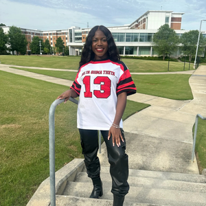 Camiseta de la Hermandad Griega Delta para Mujer, 100% Algodón Transpirable, Ropa con Letras Griegas Impresas Personalizadas, OEM Disponible, Camisetas de Hockey sobre Hielo - Product Image 2