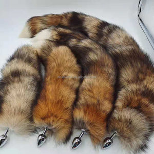 Wholesale Real Fur <strong>Butt</strong> <strong>Plug</strong> with Stainless Steel Base 100% Genuine Fox Tail | Anal <strong>Plug</strong> Factory - Product Image 1