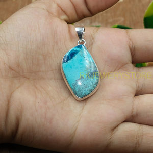 Collier pendentif en azurite bleue de grande qualité, en argent sterling 925, bijou en azurite bleue, cadeau pour petite amie - Product Image 5