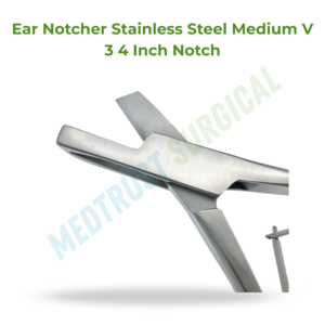 Coupe-oreilles en acier inoxydable de taille moyenne V 3/4 pouce, instrument vétérinaire pour l'identification des animaux d'élevage - Product Image 2