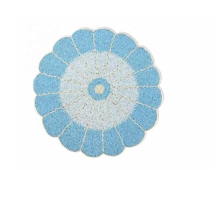 handcrafted beaded placemat Round Placemat Design Placemat by Saro Lifestyle Shamrock Coquette Bow Placemat table mat or - Product Image 2