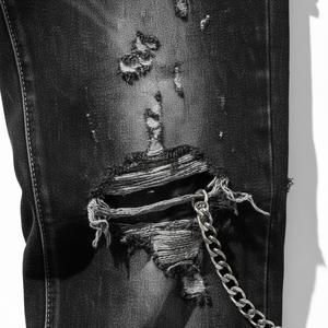 Chaîne de pantalon multicouche en métal style punk tendance, faite à la main, chaîne de jean hip-hop avec pendentif pour homme – Meilleure vente - Product Image 4