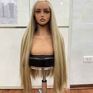Peluca de Cabello Humano al por Mayor 2026, Lacia, Marrón Rubio Piano, con Cierre Suizo HD, Peluca Lacia con Cierre Vietnamita - Product Image 1