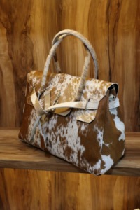 Bolso Tote de Cuero con Pelo Natural de Vaca para Mujer, Bolso de Hombro Vintage de Gran Capacidad, Bolso de Compras Portátil - Product Image 3