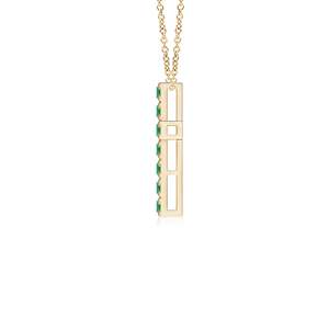 Collar con Colgante de Cruz Católica con Gema de Esmeralda Verde Natural, Joyería Fina Exclusiva y Moderna, Colgante de Oro de 14K - Product Image 3