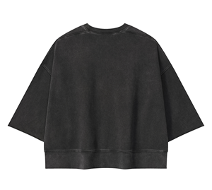 Sudadera Personalizada Ecológica de Cuello Redondo y Manga Corta para Hombre, Estilo Vintage con Lavado Ácido, Felpa Francesa, Talla Grande - Product Image 2