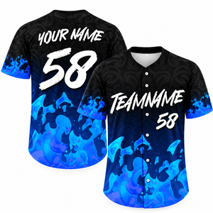 Maillot de baseball personnalisé en polyester 100% sublimé, manches courtes, imprimé avec le nom/numéro de l'équipe, uniformes d'équipe pour hommes entièrement boutonnés - Product Image 4