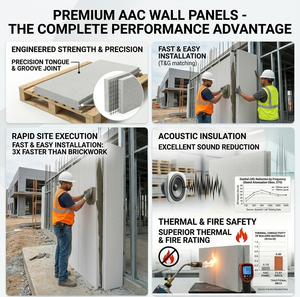 Panel de Pared Ligero de AAC y ALC de ZMARTBUID WALL, Fabricado en India - Product Image 3