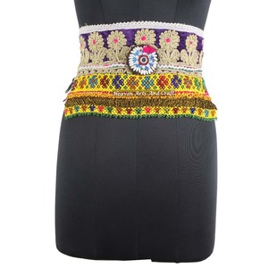Vintage Belt Belly Dance Bead Afghani Traditional Waist Belt Kuchi Tribal BB054 <b>Old</b> Banjara Real Vintage Handmade Beaded Belts - Product Image 1