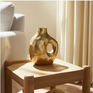 Jarrón de Flores Redondo de Latón de Último Diseño en Oferta, para Mesa de Centro, Sala de Estar, Mesa de Noche, Bodas y Pascua - Product Image 1