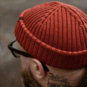 Gorro de Pescador de Lana Merino Acanalado – Gorro Docker Corto – Gorro de Invierno Premium – Logotipo Personalizado OEM - Product Image 1