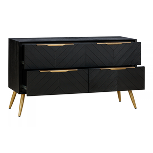 Cómoda de Madera Natural Colección GALAXY con 4 Cajones, Mueble de Almacenamiento para Dormitorio, Estilo Contemporáneo, Cajones Espaciosos - Product Image 2