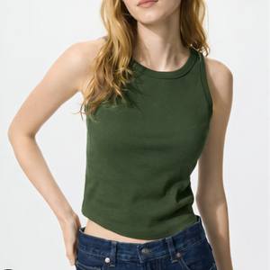 Débardeur court côtelé respirant et sexy pour femme – en polyester/coton/spandex écologique 260g, anti-boulochage - Product Image 2