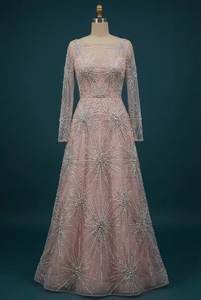 Robe de soirée élégante en cristal perlé de haute qualité, longue, pour fêtes, fournisseur en gros - Product Image 3