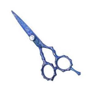 Ciseaux à cheveux professionnels en acier inoxydable, lame tranchante, pour droitiers, manche long, couleur bleue - Product Image 1