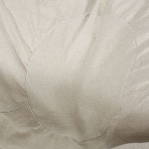 Maxi 5 piedi bicolore sacco divano Beige e caffè marrone tessuto ed ecopelle con Design arrotondato - Product Image 2